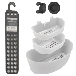 Portaoggetti Porta Bagnoschiuma Shampoo Spugne per Doccia Bagno Grande 26×12×71h