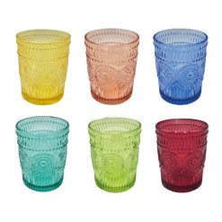 Set 6 Bicchieri Tumbler in Vetro 300ml Imperial Colori Assortiti Alta Qualità