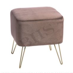 Soffice Pouf in Velluto IKAT Puf Morbido Color Grigio Pouff Poggiapiedi