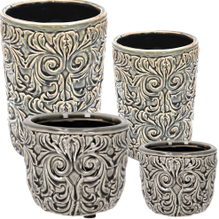 Vaso Decorativo in Ceramica Piccolo Vasetto per Fiori Piante Erbe Aromatiche