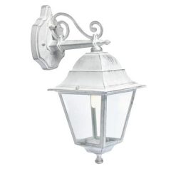 Applique in basso classica lampada da parete per esterno bianco-argento