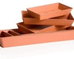 Bama fioriera Rettangolare, piattini, Terracotta, 50 x 20 cm