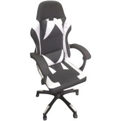 POLTRONA Gaming da Corsa, Sedia da Gioco Ergonomica Nera, Poltrona Girevole con Braccioli per Computer e Videogiochi, Design Sportivo (2, BIANCO)