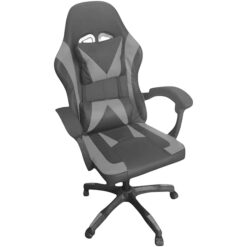 POLTRONA Gaming da Corsa, Sedia da Gioco Ergonomica Nera, Poltrona Girevole con Braccioli per Computer e Videogiochi, Design Sportivo (2, GRIGIO)