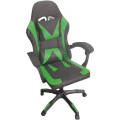 POLTRONA Gaming da Corsa, Sedia da Gioco Ergonomica Nera, Poltrona Girevole con Braccioli per Computer e Videogiochi, Design Sportivo (1, VERDE)