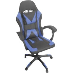 POLTRONA Gaming da Corsa, Sedia da Gioco Ergonomica Nera, Poltrona Girevole con Braccioli per Computer e Videogiochi, Design Sportivo (1, BLU)