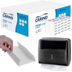 Sicignano | 3 Confezioni da 3060 Salviette Carta Monouso Piegate a C per Dispenser, Contiene 60 Pacchetti da 153 Asciugamani, 2 Veli in Cellulosa, Dimensioni Foglio 31x23 cm - Bagni Pubblici Uffici