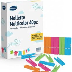 Mollette per Bucato Multicolor, Grandi e Resistenti, in Plastica PP Con Molla Antiruggine – Antivento, Antisegno, Pratiche e Indispensabili per Stendibiancheria Interno Ed Esterno