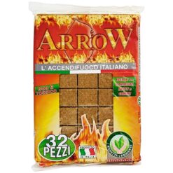 Sicignano | Accendifuoco Arrow Ecologico Inodore per Barbecue Stufe Camini, Cubetti di Accensione, Tavolette per Griglia, Confezione 32 Pezzi, Non Tossico, Accensione Veloce, Made in Italy