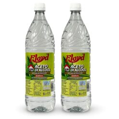 Sicignano Aceto di Alcool Bianco 6% Acidità, Uso Alimentare per Conserve e Sottoli e Pulizie Ecologiche, Anticalcare Naturale Multiuso, Origine Agricola (lt.1 x 2pz)