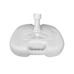 Sicignano | Base Grande per Ombrellone da Riempire, Plastica, con Tubo, capacità 14 Litri, Resistente, Compatibile con Tubo da 33 a 48 mm (2, Bianco)