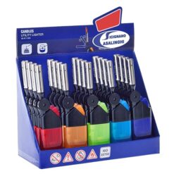 Sicignano Box 20 Accendini Mini Pieghevoli Ricaricabili Stab Foldable 5 Colori Assortiti (Formato Scorta) Collo Flessibile Display Espositore