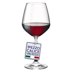 Sicignano | Calice Vino D ivino in Vetro Sottile Made in Italy, Eleganti e Trasparenti, Lavabili in Lavastoviglie (1, Vino Rosso)
