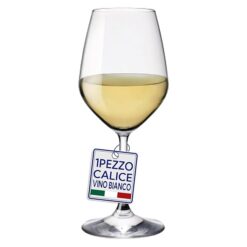 Sicignano | Calice Vino D ivino in Vetro Sottile Made in Italy, Eleganti e Trasparenti, Lavabili in Lavastoviglie (1, Vino bianco)
