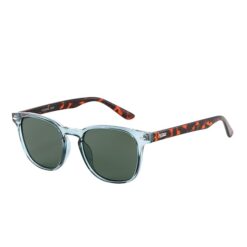Occhiali da Sole Unisex Lenti Verde Montatura Trasparente Verde Acqua Forma Rettangolare Categoria 3 UV400