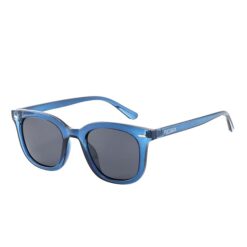 Occhiali da Sole Unisex Lenti Grigia Montatura Trasparente Blu Forma Rettangolare Categoria 3 UV400