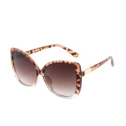Occhiali da Sole Unisex Lenti Marrone Sfumata Montatura Tartarugata Oversize Forma Farfalla Categoria 3 UV400