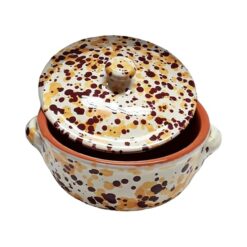 Sicignano | Casseruola Terracotta 18 cm con Coperchio, Linea Familia, Made in Italy per Cucina Sana, Adatta a Forno e Gas, Arancio e Bordeaux