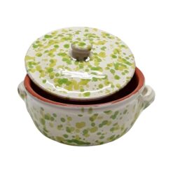 Sicignano | Casseruola Terracotta 21 cm con Coperchio, Linea Familia, Made in Italy per Cucina Sana, Adatta a Forno e Gas, Verde Acido e Verde Mela