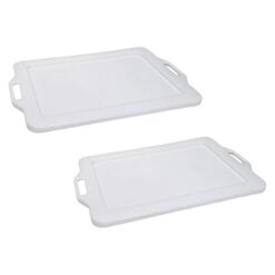 Sicignano | Cesta Pane in Polietilene – Adatta a Contatto Alimentare – Made in Italy – Impilabile, Professionale, per Forni e Panifici (Coperchio, 2 Pezzi)