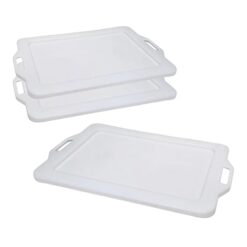 Sicignano | Cesta Pane in Polietilene – Adatta a Contatto Alimentare – Made in Italy – Impilabile, Professionale, per Forni e Panifici (Coperchio, 3 Pezzi)