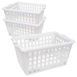 Sicignano | Cesta Pane in Polietilene – Adatta a Contatto Alimentare – Made in Italy – Impilabile, Professionale, per Forni e Panifici (Cesta Aperta 100L, 3 Pezzi)