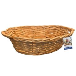 Sicignano | Cesto in Vimini Decorativo, per Regalo, Festività, Pasqua, Natale, con Accessori Opzionali per Confezione (Marrone, cm.46x36x13h - Ovale)