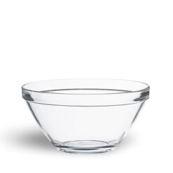 Sicignano Insalatiera Pompei Vetro Temprato Made in Italy ? Trasparente, Impilabile, Resistente, Lavabile in Lavastoviglie (6, Ø 17 cm)