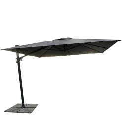 Sicignano | Ombrellone a Braccio Telaio Alluminio, Telo Poliestere 250g/m², Chiusura Retrattile a Manovella, Regolabile in Altezza, per Giardino Bar Ristorante (Antracite, 3x4 mt, Solo Ombrellone)