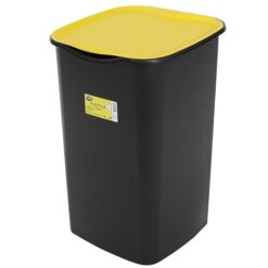 Sicignano | Pattumiera Raccolta Differenziata 50L - Coperchio Basculante Colori Grigio, Blu, Giallo, Verde – Per Carta, Plastica, Vetro, Indifferenziata – Made in Italy (2, Plastica)