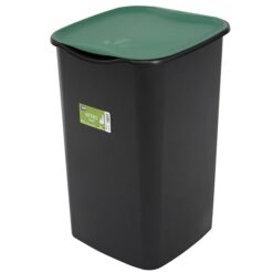 Sicignano | Pattumiera Raccolta Differenziata 50L - Coperchio Basculante Colori Grigio, Blu, Giallo, Verde – Per Carta, Plastica, Vetro, Indifferenziata – Made in Italy (3, Vetro)