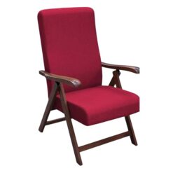 Sicignano Poltrona California Bordeaux Noce – Legno Faggio, Reclinabile 4 Posizioni, Imbottitura Alta Densità, Braccioli Artigianali, Schienale Ganciabile, Made in Italy, 65 × 75 × 112 cm