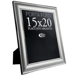 Sicignano Portafoto Silver Altea 15x20 cm, Cornice Elegante Placcata Argento, Resistente a Macchie e Graffi, Design Minimalista e Raffinato per Foto e Stampe