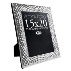Sicignano Portafoto Silver Palermo 15x20 cm, Cornice Elegante Placcata Argento, Resistente a Macchie e Graffi, Design Minimalista e Raffinato per Foto e Stampe