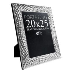 Sicignano Portafoto Silver Palermo 20x25 cm, Cornice Elegante Placcata Argento, Resistente a Macchie e Graffi, Design Minimalista e Raffinato per Foto e Stampe