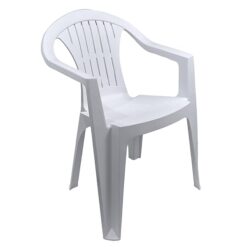 Sicignano Sedia Atlantide con Braccioli Bianco – Sedia Giardino Impilabile in Polipropilene, Arredo Esterno Leggera e Resistente UV, Made in Italy, 79×54×56 cm (4)
