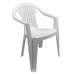 Sicignano Sedia Atlantide con Braccioli Bianco – Sedia Giardino Impilabile in Polipropilene, Arredo Esterno Leggera e Resistente UV, Made in Italy, 79×54×56 cm (6)