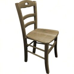 Sicignano | Sedia Lory in Legno Massello Noce con Seduta Legno, 45x42x87h cm, Artigianale, Adatto a Cucina Ristorante Pizzeria, Made in Italy