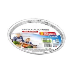 Sicignano | Set 2 Vaschette Alluminio per Crostata Grande, Ø26 cm – Senza Coperchio, Bordo a G, Super Resistenti, Adatte a Forno e Frigorifero, Made in Italy