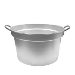 Sicignano | Set 3 Caldaie Ø 52 x 30h cm in Alluminio 99,5% Capacità 33L – Manici in Acciaio, Spessore 2-4 mm – Made in Italy, Ideale per Cotture Professionali e Ristorazione