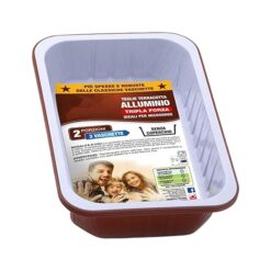 Sicignano | Set 3 Vaschette Alluminio 2 Porzioni Terracotte – Senza Coperchio, Monouso, Tripla Forza, Extra Spesse e Resistenti, Adatte a Forno, Microonde e Frigorifero, Made in Italy