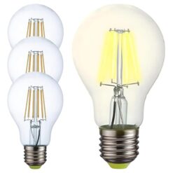 Sicignano | Lampadina LED E27 a Filamento – 10W / 12W – Luce Calda 2700K o Naturale 4000K – 1000lm / 1200lm – Classe Energetica F – Design Vintage (4, 12W Luce Naturale)