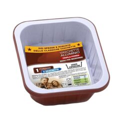 Sicignano | Set 4 Vaschette Alluminio 1 Porzione Terracotte – Senza Coperchio, Monouso, Tripla Forza, Extra Spesse e Resistenti, Adatte a Forno, Microonde e Frigorifero, Made in Italy