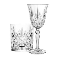 Sicignano | Set 6 Calici CL.27 con 6 Bicchieri CL.34 Melodia per Vino Acqua Whisky Liquori Cocktail, Cristallo Ecologico, Trasparenti, Resistenti, Uso Quotidiano, per Casa Ristorante Feste