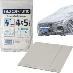 Sicignano | Set Telo Copritutto 4x5 metri Multiuso per Imbiancare Protettivo Conservazione Ristrutturazione, Trasparente, Resistente - Ideale per Fai da te hobby campeggio casa (1 Pezzo)