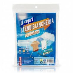 Sicignano | Stendibiancheria Nanni 20 Metri con Portamollette e Ruote - Struttura Pieghevole Salvaspazio, Solida e Resistente, Dimensioni 115x175x55 cm (1 Copristendino)