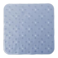 Sicignano | Tappeto per Doccia in Gomma Antiscivolo Blu 54x54 cm Quadrato Sensibile alla Pelle, con Sospensione, Resistente alla Muffa, Ideale per Bimbi e Anziani, Made in Italy