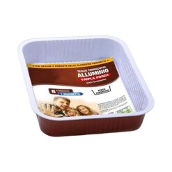 Sicignano | Vaschetta Alluminio 8 Porzioni Terracotte – Senza Coperchio, Monouso, Tripla Forza, Extra Spessa e Robusta, Adatta a Forno, Microonde e Frigorifero, Made in Italy