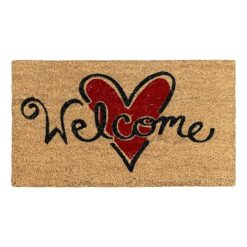 Sicignano | Zerbino in Fibra di Cocco Rettangolare Gulliver 40x70 cm con Fondo Antiscivolo | Tappeto Ingresso Esterno Interno, Pulizia Casa Ufficio (1, Welcome)