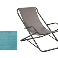 Stiliac Dondolino Swing Telaio Acciaio Antracite Telo Blu Acqua Marina Mare Piscina Giardino